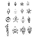 32pcs Mix Style Charms Pirate Skeleton Skull Tibetan Silver Vintage Pendants for Jewelry Making DIY Bracelet Necklace (32pcs-Mixed Skull)