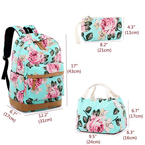 image for BLUBOON School Backpack for Teens Girls Bookbags Set 15