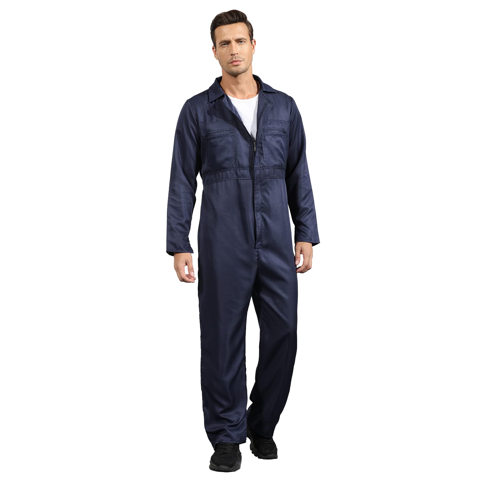 Xambop Michael Myers Costume for Adult Men,Blue Jumpsuit Coveralls,Halloween Cosplay Costume (XL)