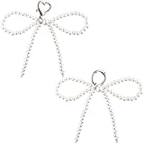 Joez Wonderful 2 Pcs Silver Heart Pearl Bow