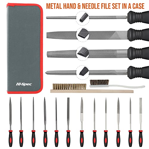 HiSpec 18 Piece Metal Hand & Needle Files Tool Set Kit. Large & Small