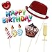 UNOMOR Photo Booth Props for Birthday - 56 Count