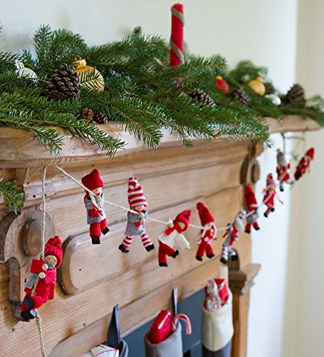 Magic Cabin Flexible Santa's Helpers Holiday Garland 4Â¾ Tall 6'L Decoration Room Decor