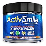 ActivSmile - USA Made - Organic Natural Teeth Whitening - Activated Coconut Charcoal Powder - Tooth Whitener for Sensitive Teeth, Gum Powder - Better than Whitening Toothpaste, Strips, Kits & Gel
