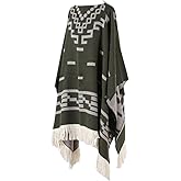 Women's Fashion Travel Shawl Wrap Pullover Poncho Cape Long Pashmina Blanket for Fall Winter Tassels Sweater Top