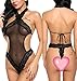 Avidlove Women Halter Lingerie Teddy Lace Mesh Babydoll Mini Bodysuit