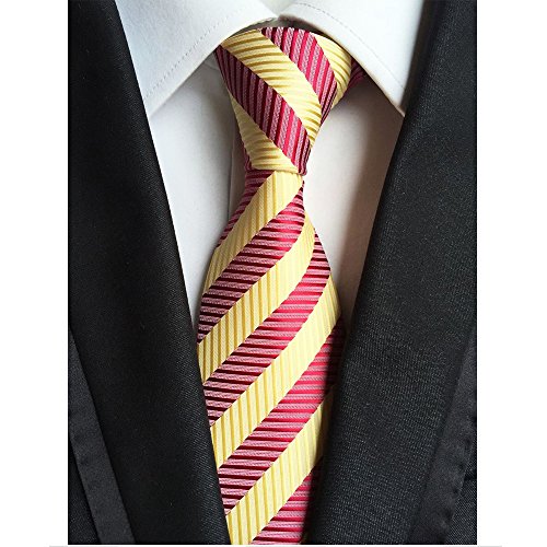 Jeatonge Lot 6 Pcs Mens Ties and 3 Free Tie Clips, Men's Classic Tie Necktie Woven Jacquard Neck Ties Gift box packing (Style 18) - Thumbnail 2
