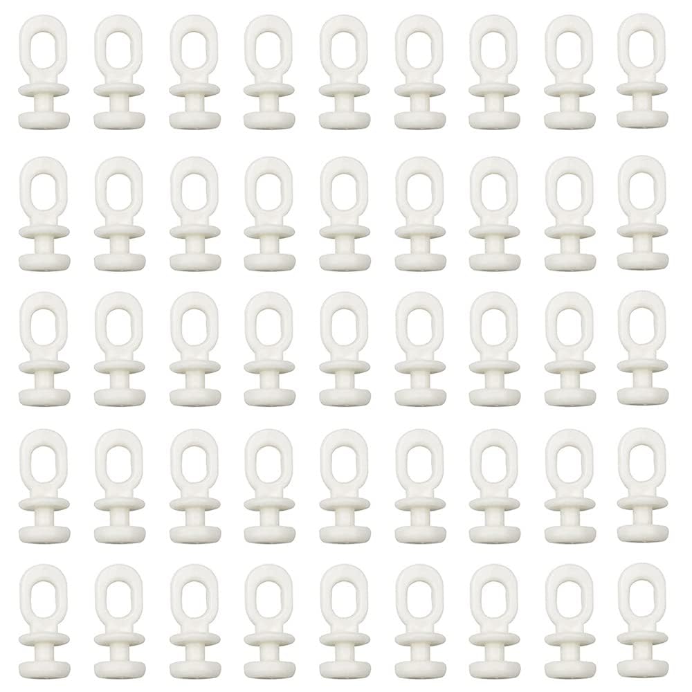 RHQFDM 100 Pieces Curtain Hooks,Plastic Curtain Track Gliders,White Hooks for Track,Rail Slider Hooks for Window,Door,Shower Curtains(10mm)