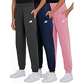 New Balance Girls Active Fleece Jogger 3 Pack – Soft Cotton Blend Fleece Athletic Performance Casual Sweatpants (4-16)