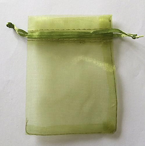 ATCG 100pcs 8x12 Inches Large Drawstring Organza Bags Decoration Festival Wedding Party Favor Gift Candy Toys Pouches (Green)