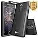 NageBee [Brushed] Case Compatible with Sony Xperia XA2 Ultra w/[Full Coverage Tempered Glass Screen Protector] Premium Heavy Duty Armor Defender Dual Layer Protective Shock Proof Case (Black)