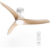 TAVZAKE Ceiling Fans with Lights, 42 inch Low Profile Ceiling Fan with Light and Remote Control, Flush Mount, 3CCT, Dimmable, Quiet Reversible Motor, Modern Ceiling Fan for Bedroom Indoor/Outdoor Use