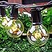 Couah 50FT Globe String Lights, 53 Clear Bulbs Natural Warm G40 End to End Connectable Patio Lights for Backyard Garden Bistro Party Wedding Cafe Hanging Umbrella Indoor Outdoor Lights-Black Wire