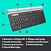 Logitech K780 Multi-Device Wireless Keyboard for Windows, Apple android or Chrome, Wireless 2.4GHz and Bluetooth, Quiet…