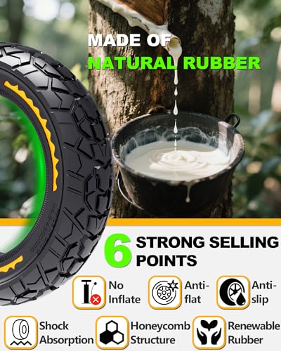 BABEJIA 10X2.5 SCOOTER TIRES 2-PACK TUBELESS – 60/70-6.5 AIRLESS OFF-ROAD REPLACEMENT FOR SEGWAY NINEBOT MAX G30/G2, GOTRAX G6/G5/G MAX/ECLIPSE