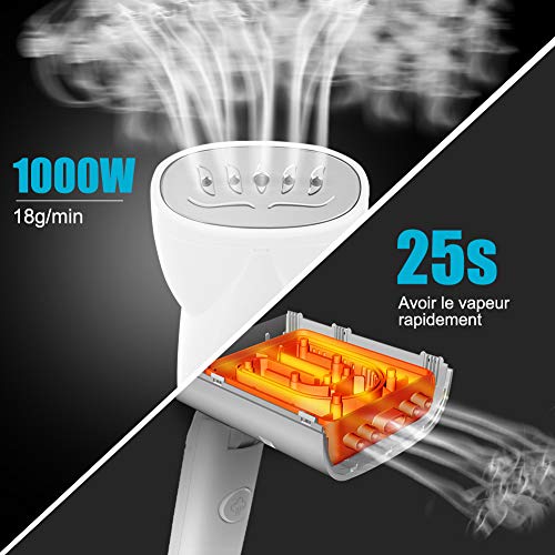 Défroisseur Vapeur Portable, Repassage Vapeur Pliable, 3 Niveaux de Vapeur, Réchauffage Rapide pour Vêtements, Léger et Parfait pour le Voyage