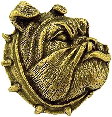 Bronze Tone High Relief 3-Dimensional Bulldog School Mascot Pin, 1 Inch