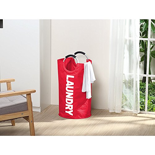 BAYCHEER 600D Oxford Waterproof 60L Large Capacity Collapsible Foldable Laundry Basket/Hamper/ Clothes Bag/Washing Bin with Alloy Handle for Heavy Duty, Clothes, Books, Toys Storage, College, Camping