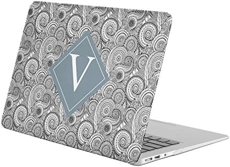 [ V - INITIAL ] [ Name Monogram Full Body Hard Case ][ Apple Old Macbook Pro 15.4-inch 15.4” with Retina Display (Model: A1398) ] - [ Artsy Wind ]