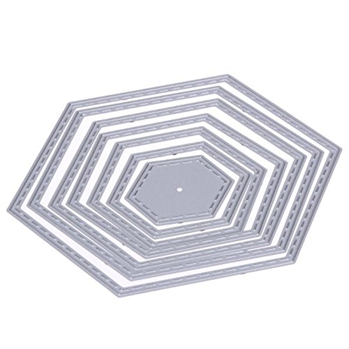 Xiaolanwelc@ Hexagon Spiral Die Cuts Metal Cutting Dies for Scrapbooking Embossing Folder Suit Paper Card Craft Decoration - Thumbnail 6