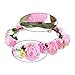 Valdler Jasmine Wreath Flower Crown Garland Halo for Wedding Festivals for Wedding Festivals (Pink)