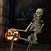 proxracer 36'' Halloween Skeleton Life Size, Sound Activated with Illuminated Eye for Halloween Prop Graveyard Decorations