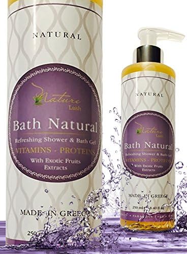 Natural Organic Bath Gel – Rich Vitamins, Proteins & Exotic Fruits - by Nature Lush – 8.4 fl oz