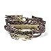 HITOP Jewelry Mens Womens Leather Bracelet, Anchor Love Will Charm Bangle, Brown