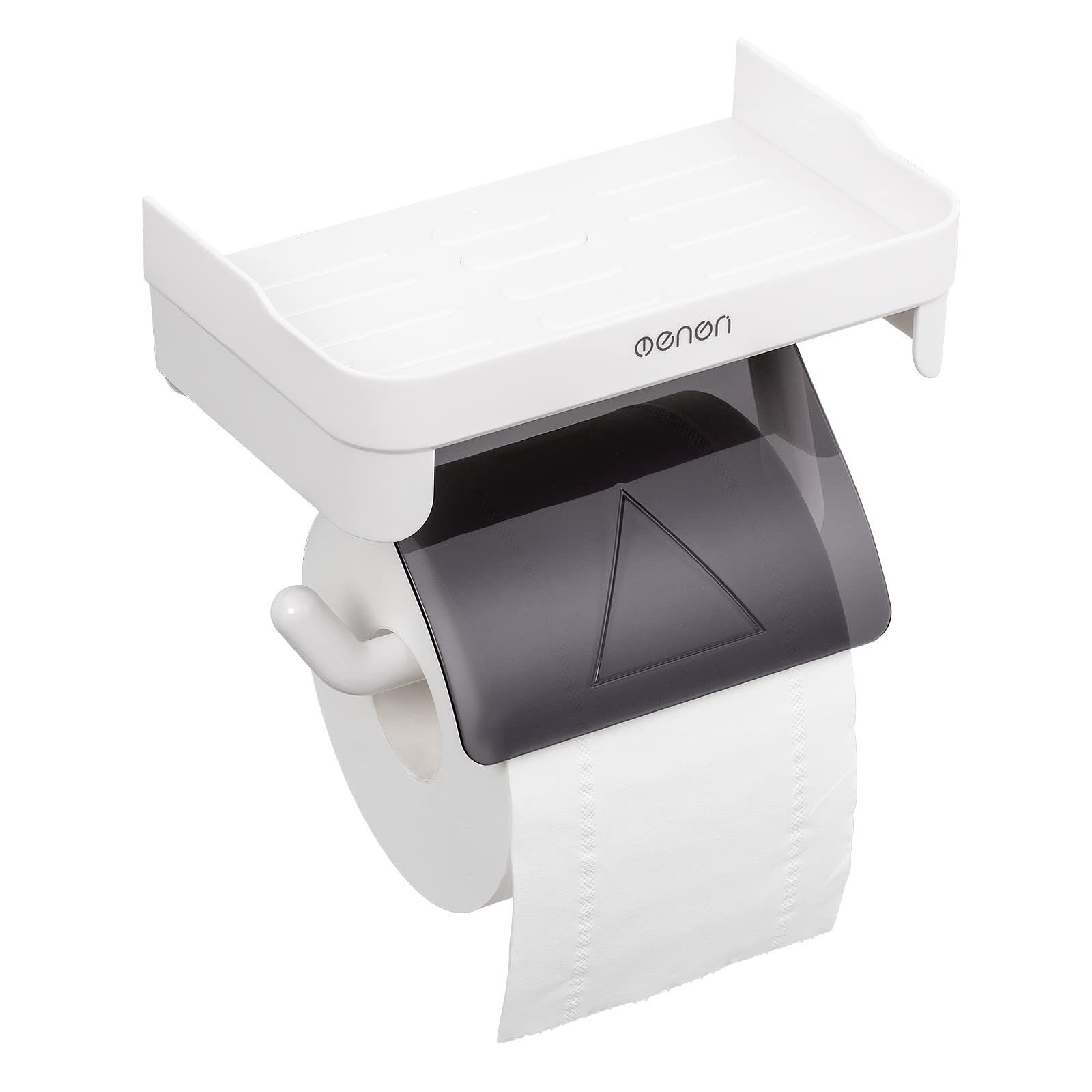 Toilet Paper Holder (ABS Material, Wall Mounted) with Shelf, No Drilling Required, Impact Resistant, Non-Malleable, 6 kg Weight Capacity