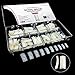 VIVACE Natural Royal Salon 500 Artificial Fake False Gel Nail Tips, 10 Sizes With Clear Plastic Case for Nail Salon Nail shop