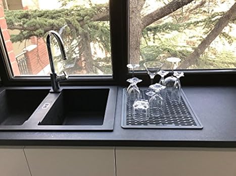 Silicone Dish Drying Mat Kitchen Sink Organizer Waterproof Countertop Mat Xl Grey Buy Online At Best Price In Uae Amazon Ae