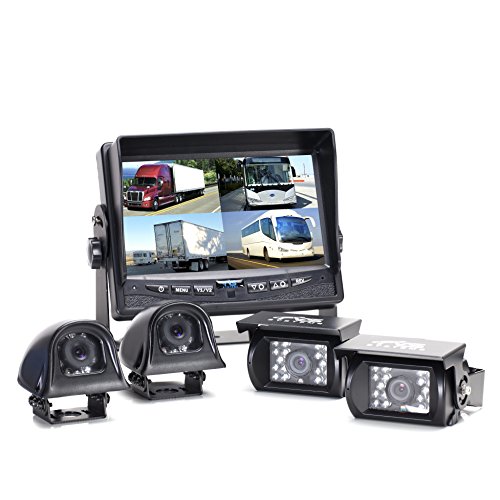 Backup Camera System - 4 Camera Setup with Quad View Display (RVS-062710) by Rear View Safety