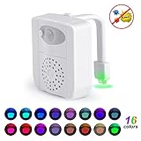 Sunnest UV Sterilizer Toilet Night Light , Motion Activated Led Toilet Seat Light 16 Color Changing Bowl light with Aromatherapy for Any Toilet - White