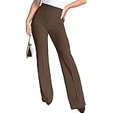 Agenlulu Wide Leg Dress Pants for Women Elastic High Waist Straight Leg Pants Business Casual Pull on Office Work Slacks
