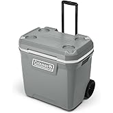 Coleman Classic Series Insulated Portable Rolling Cooler with Wheels, Leak-Resistant Outdoor Hard Cooler Keeps Ice up to 5 Days