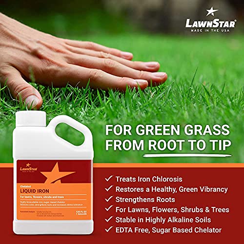 LawnStar Chelated Liquid Iron (1 Gallon) for Plants MultiPurpose, Suitable for Lawn, Flowers