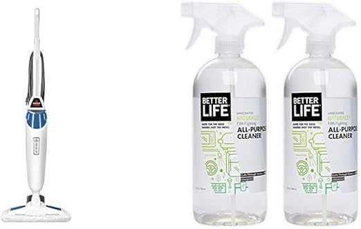 Bissell Powerfresh Steam Mop Floor Steamer Tile Cleaner Hard Wood Floor Cleaner With Better Life Natural All Purpose Cleaner 32 Ounces Pack Of 2