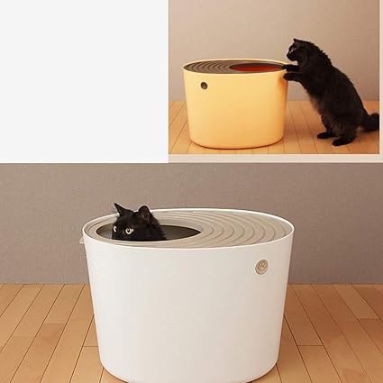 Maisons De Toilette Pour Chats Entree Du Bac A Litiere Pour Chat Hop In Avec Entree Du Haut 34 44 31cm White Amazon Fr Cuisine Maison