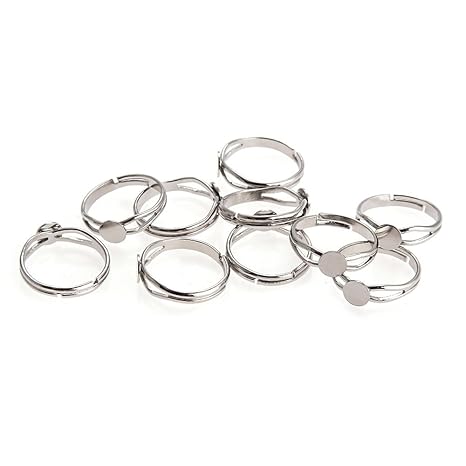 10X 6mm Ring Ringschiene Rohling zum Basteln Versilbert