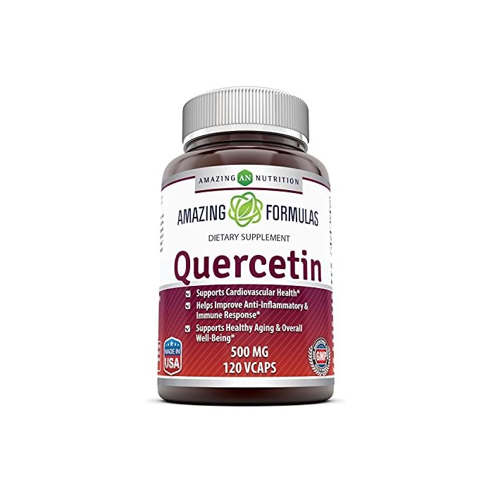 Amazing Formulas Quercetin 500 Mg 60 Veggie Capsules Supplement | Non-GMO | Gluten Free | Made in USA | Suitable for…