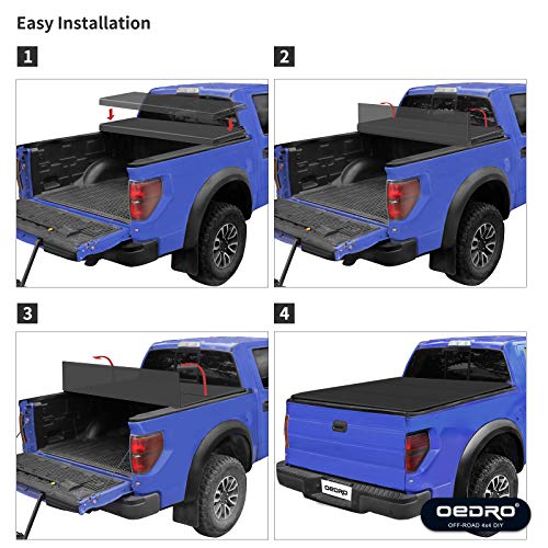 oEdRo Upgraded Soft TriFold Truck Bed Tonneau Cover Compatible for