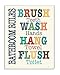Stupell Industries Rules Typog The Stupell Home Decor Collection Colorful Bathroom Wall Art, 10x15, Design by Artist Jo Moulton