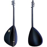 Black Turkish Short Neck Walnut Baglama Saz Instrument With Pickup for Sale ASK-150