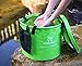 Premium Collapsible Bucket By Freegrace - Compact Portable Folding Water Container - Lightweight & Durable - Includes Handy Tool Mesh Pocket (Green(Upgraded), 23L (Lid))