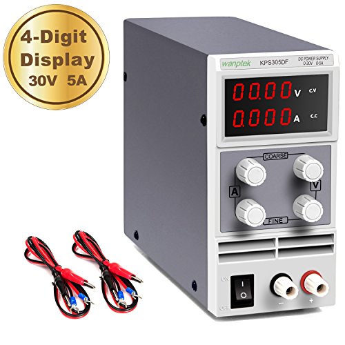 DC Power Supply Variable 30V 5A 4 Digits LED Display [Upgraded Version] Precision Adjustable DC Bench Power Supply Regulated DC Power Supply with 2 Alligator Clip Leads - Thumbnail 7