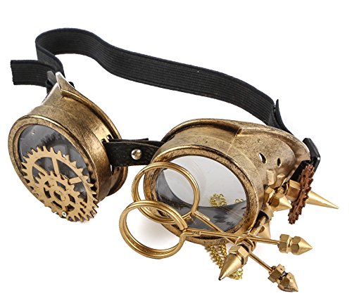 Steampunk Gear scissors Aviator Goggles Sunglasses Cosplay Cyber Gothic