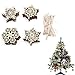 FOXDE TECH 10pcs Snowflake Wood Embellishments Christmas Rustic Tree Hanging Ornament Decor
