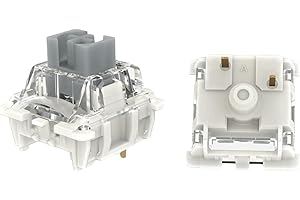 GUYEKS Gateron G Pro 3.0 Pre-Lubed Keyboard Switches,3-Pin 45gf Linear Sliver Switches Pin-Enhanced (72PCS,Silvery,3-Pin)