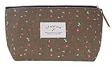 Leegoal(TM) Elegant Multi Fuctional Canvas Floral Pouch Pencil Pen Case Bag (Coffee)