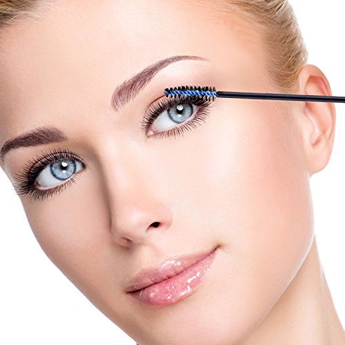 eBoot 300 Pieces Multicolor Disposable Mascara Wands Eyelash Eye Lash Brush Makeup Applicators Kit, 6 Colors